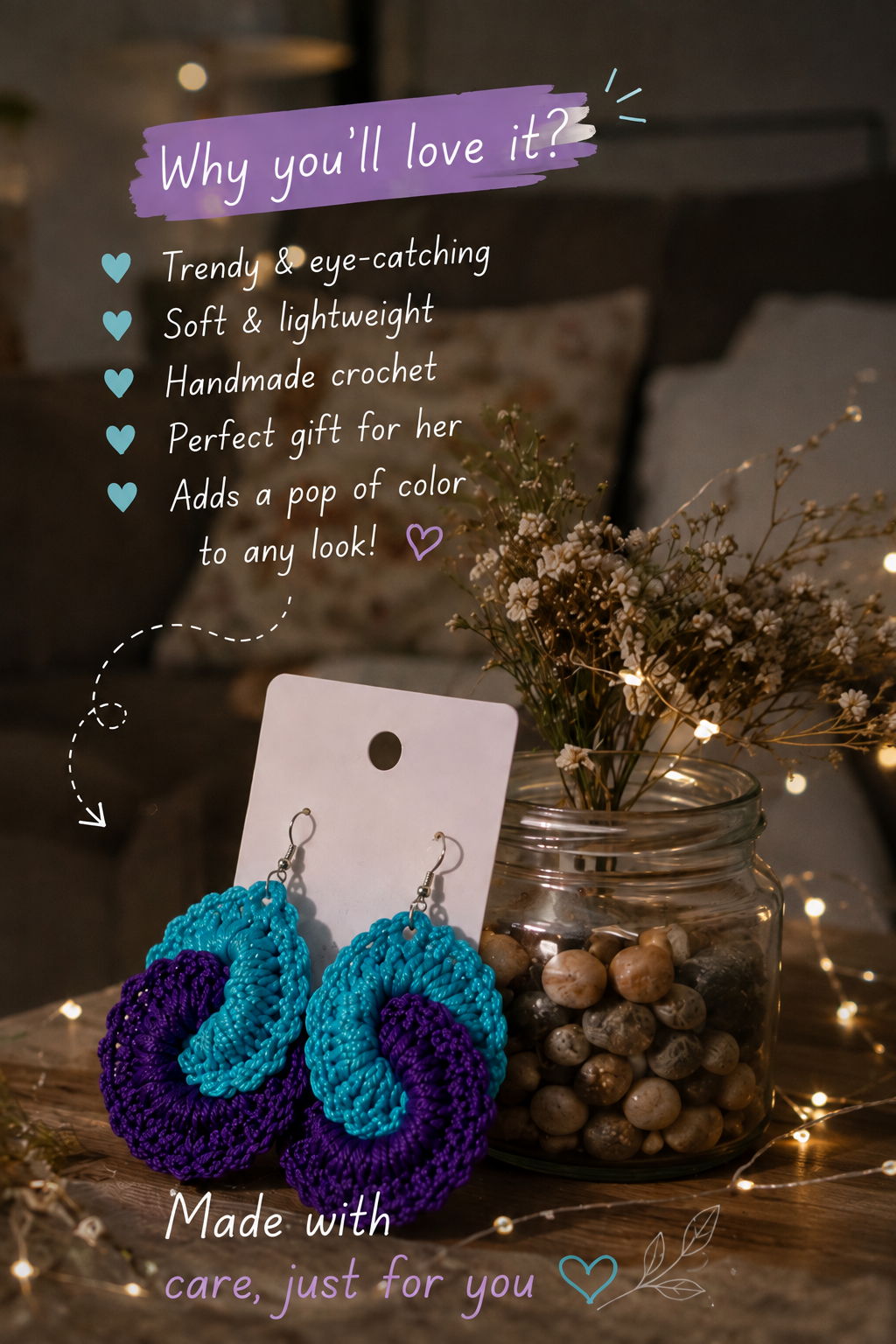 Twist Bloom Crochet Earring ⛓️
