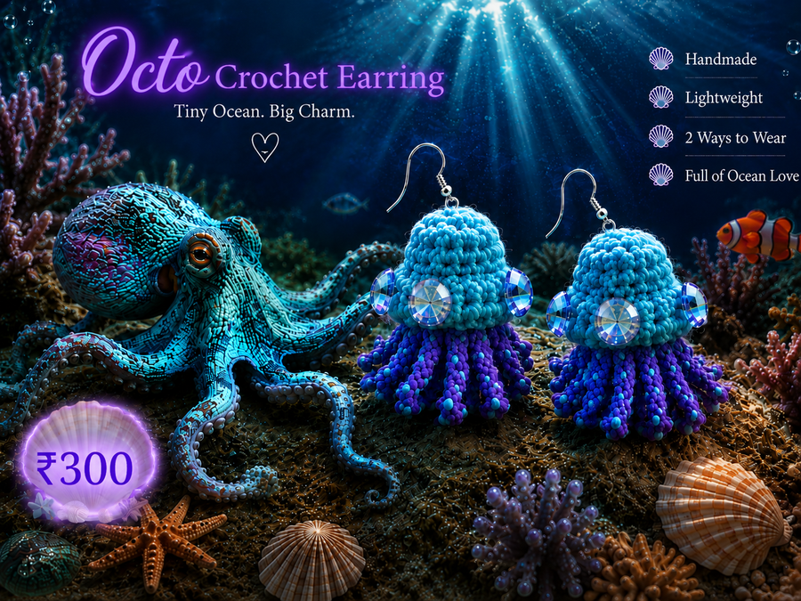 Octo Crochet Earring🪼