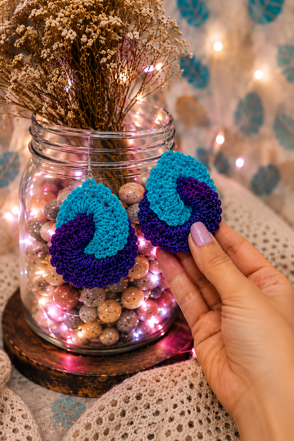 Twist Bloom Crochet Earring ⛓️