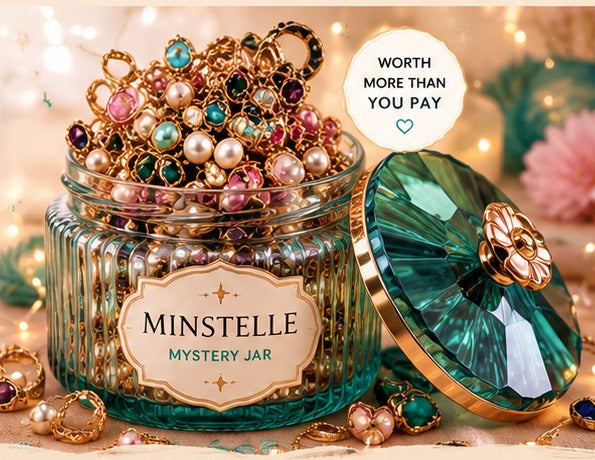 Minstelle mystery jar overflowing with colourful jewellery